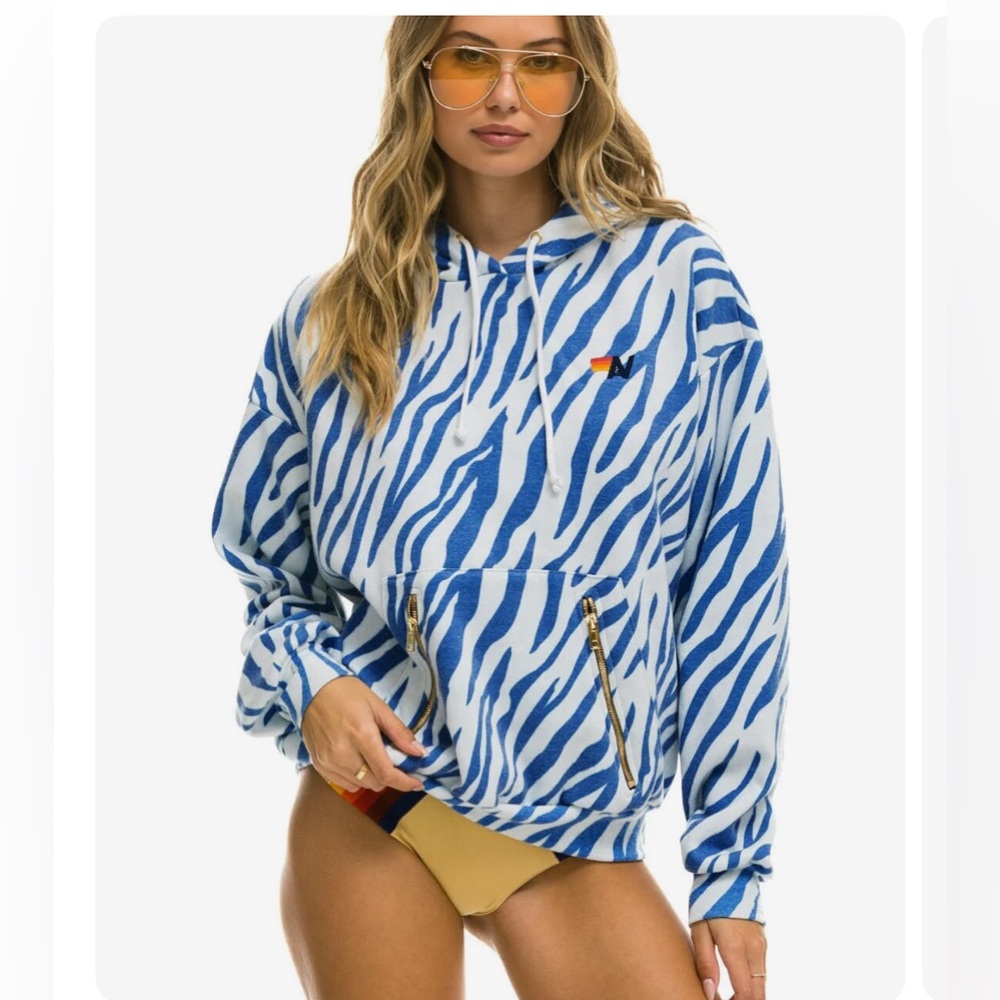 NWOT AVIATOR ZEBRA COLLAB HOODIE